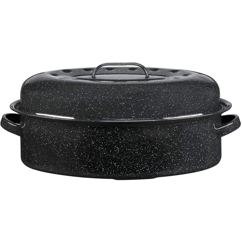 Granite-ware 15 in. Covered Oval Roaster