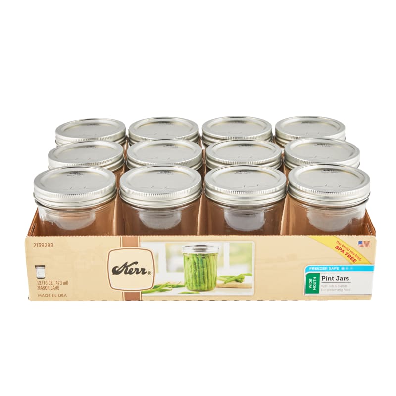 Kerr Wide Mouth Mason Jar-1/2 Pint, 12 Pack