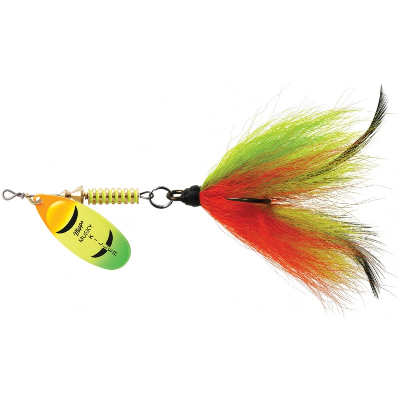bucktail musky fishing lures Bowed Up  Tall Tales Bait & Tackle (006)Orange/Chartreuse Black. The Berserker bucktail Muskie lures