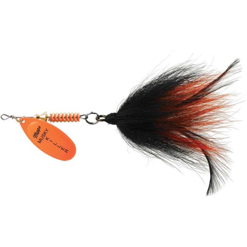 Musky Killer 3/4 oz Hot Orange/Black/Orange Dressed Musky Bucktail by Mepps  at Fleet Farm