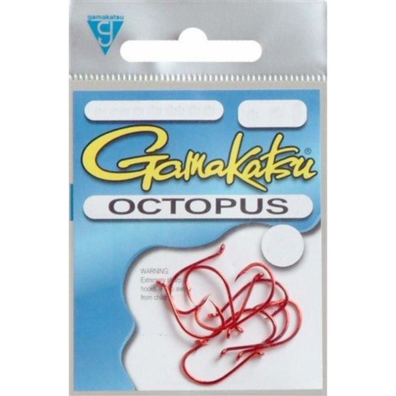 Gamakatsu Octopus Hook, Red, 4 - 10 pack