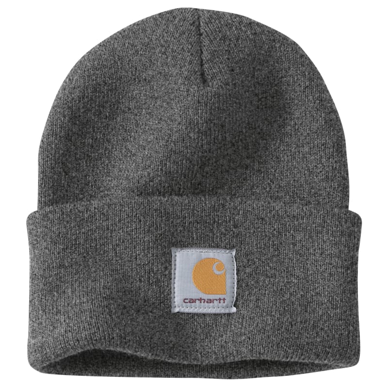 Whimgy Beanie Charcoal×Yellow Adult Coal Heather Acrylic Watch Cuff Beanie by Carhartt at Fleet Farm