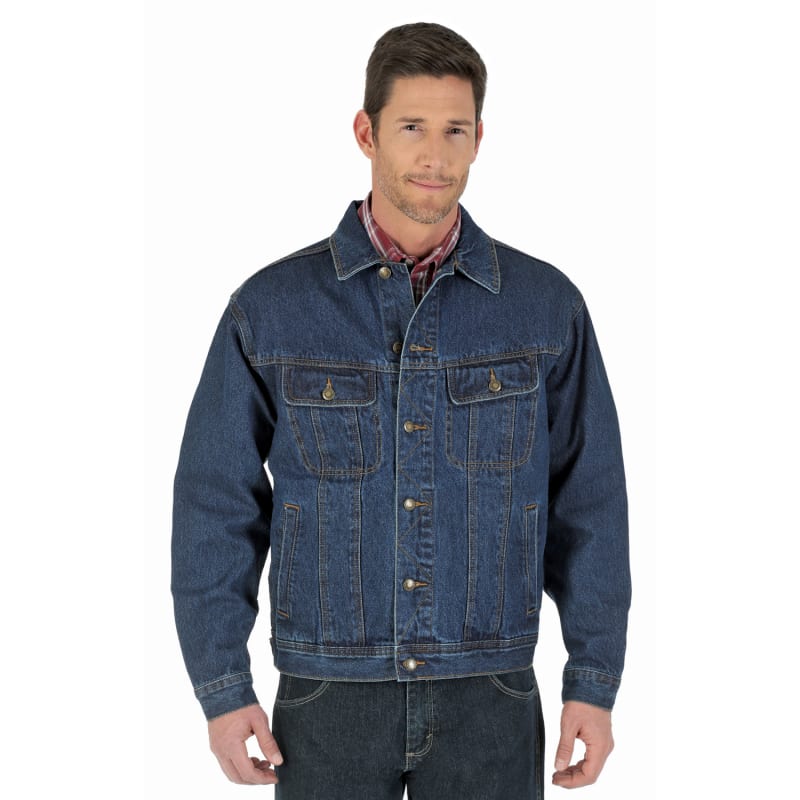 Men's Rugged Wear Antique Indigo Unlined Denim Jacket by Wrangler