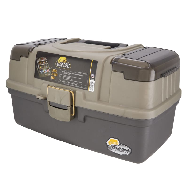 Guide Series Graphite/Sandstone 3-Tray Tackle Box by Plano at Fleet Farm