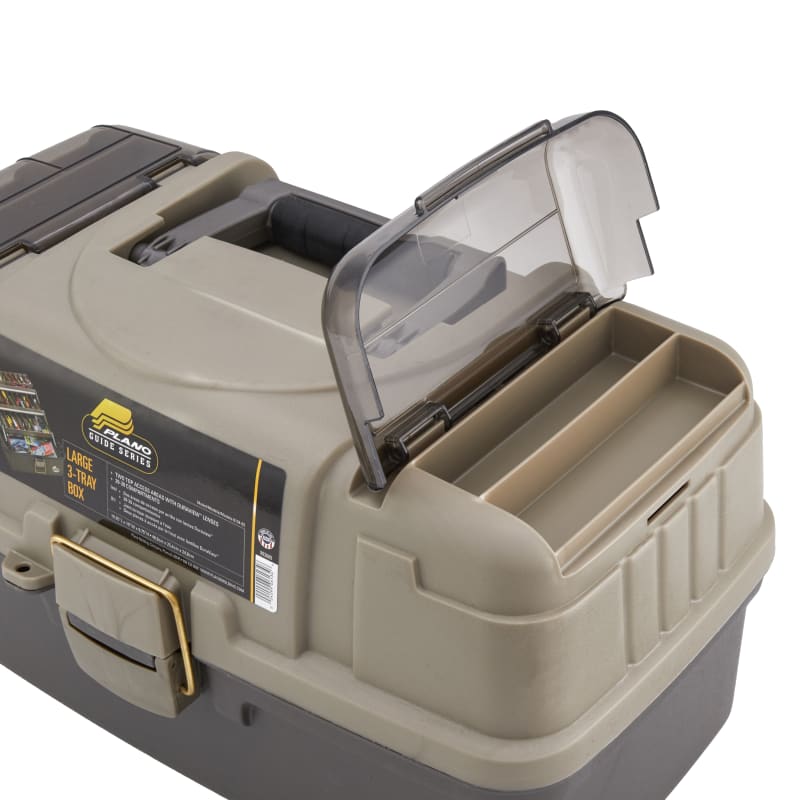 Guide Series Graphite/Sandstone 3-Tray Tackle Box by Plano at