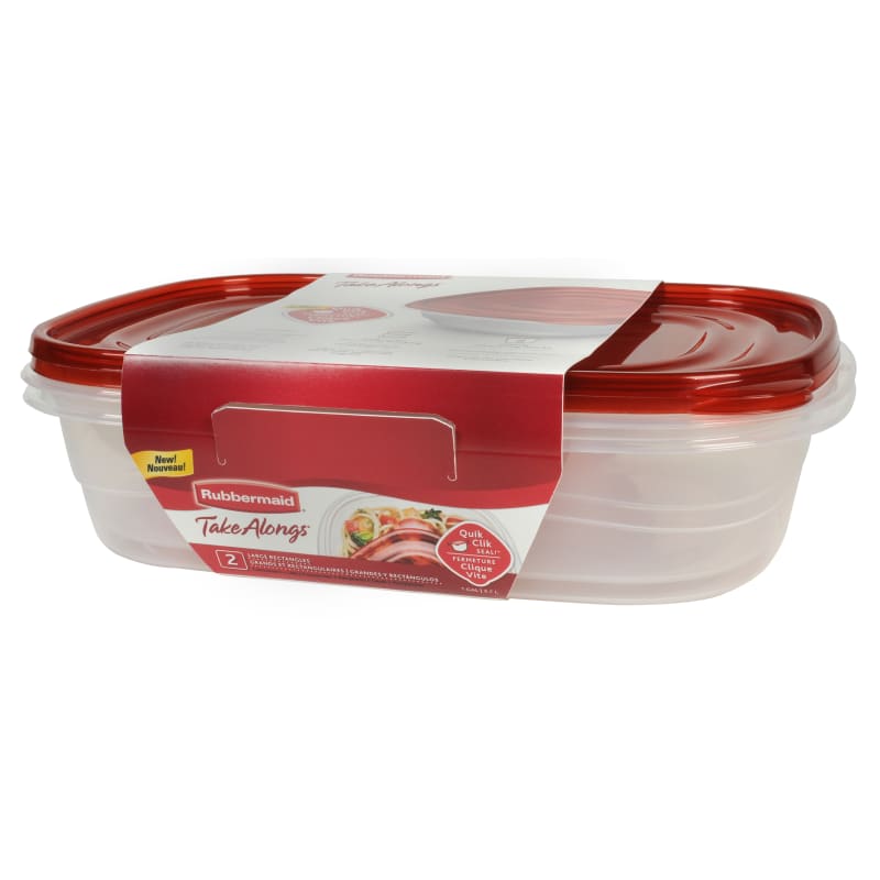 Rubbermaid TakeAlongs Food Storage Container - 1Gal 2pk, Red