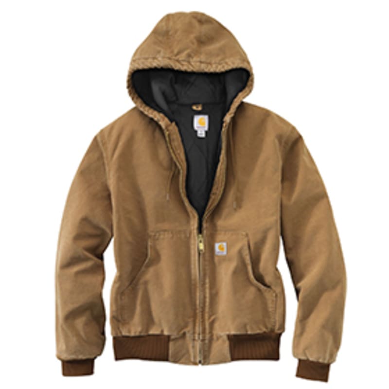 Men s Brown Loose Fit Firm Duck Insulated Flannel Lined Active Jacket