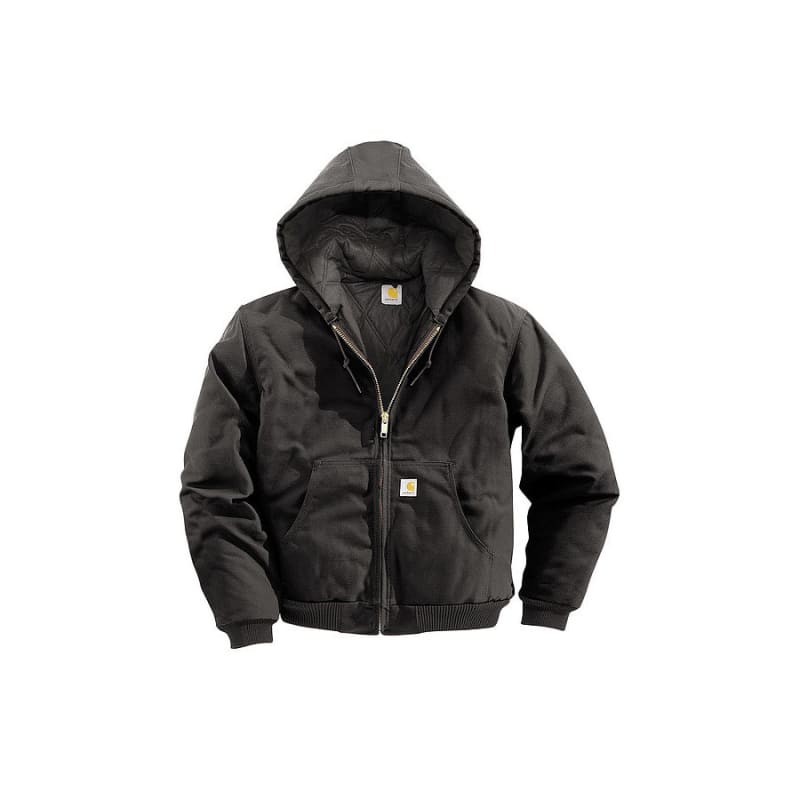 Men's Black Loose Fit Firm Duck Insulated Flannel Lined Active