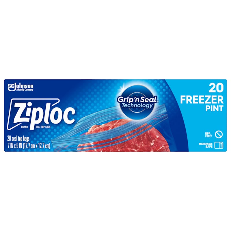 Ziploc Seal Top Bags, Freezer, Pint - 20 bags