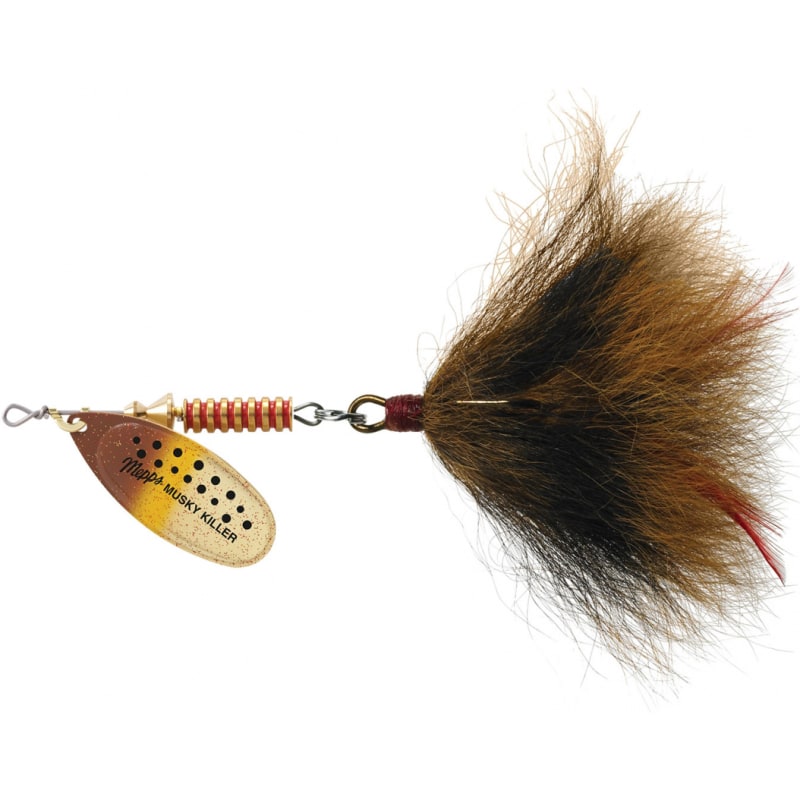 Musky Killer 3/4 oz Gold/Brown Trout/Brown Dressed Musky Bucktail by Mepps  at Fleet Farm