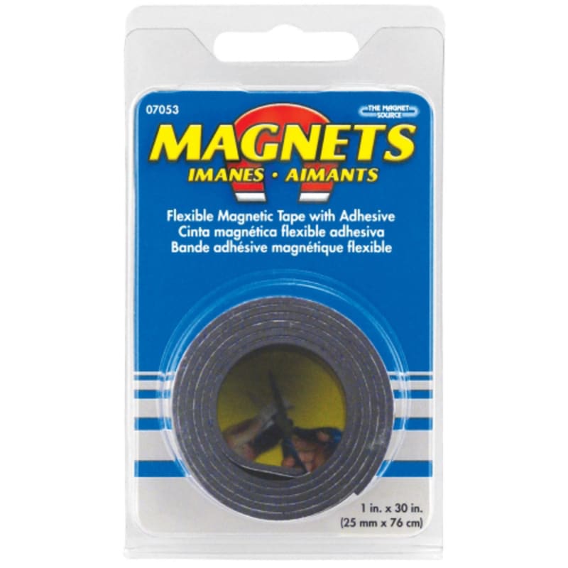 Flexible Magnetic Strips with Adhesive 1 in. x 10 ft.