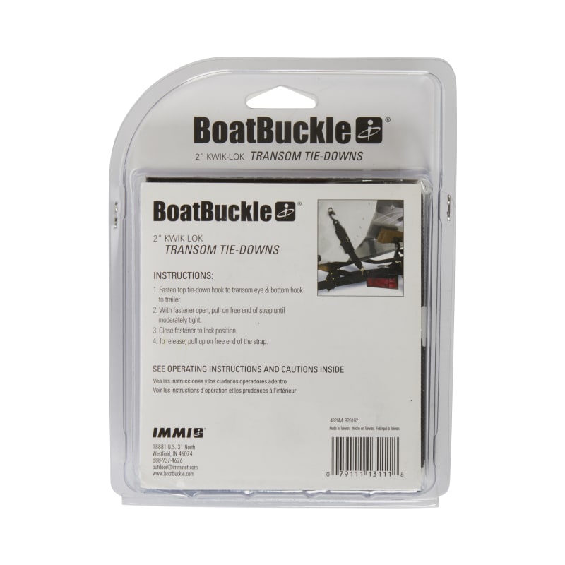 BoatBuckle Kwik-Lok 2 Trailer Tie Down Straps 4ft Pair