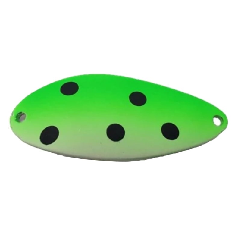 Acme Little Cleo Spoon Glow Green Black Dots; 3/4 oz.