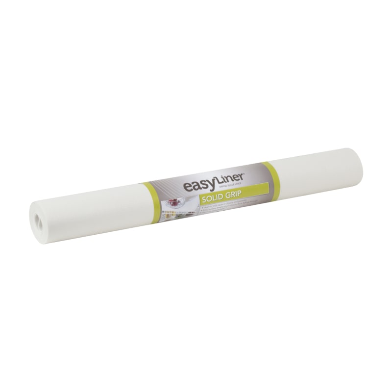 Duck Non-Adhesive Shelf Liner Solid Grip EasyLiner, 20-inch x 4 Feet, White