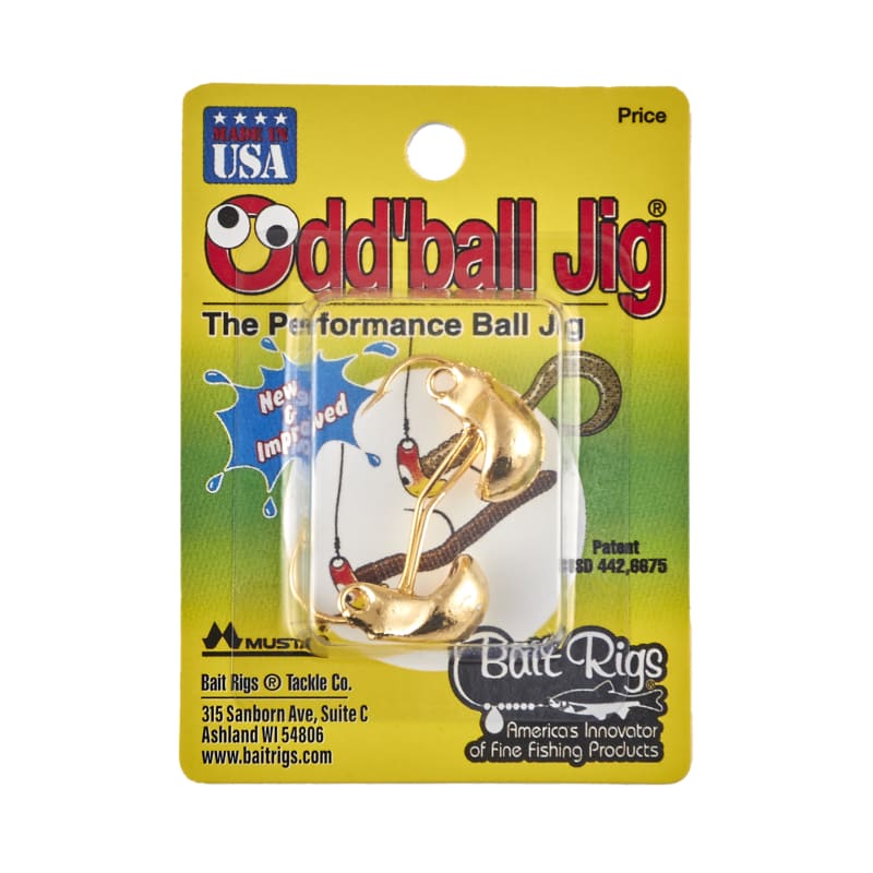 Bait Rigs Odd' Ball Jig 2 Pack - 14 KT Gold | Size: 3/8 oz | by Fleet Farm