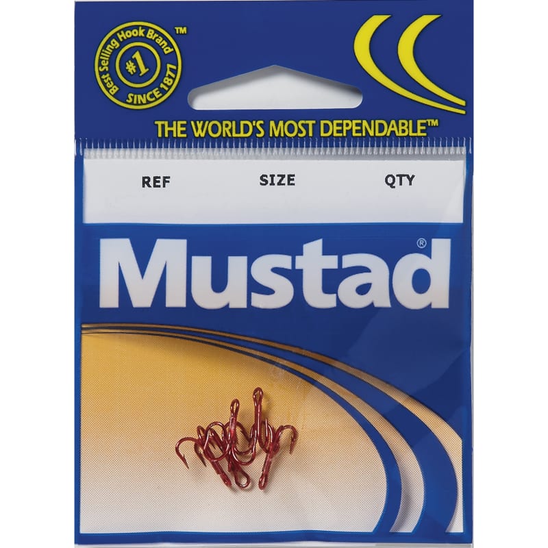 Treble Hooks - Red by Mustad at Fleet Farm