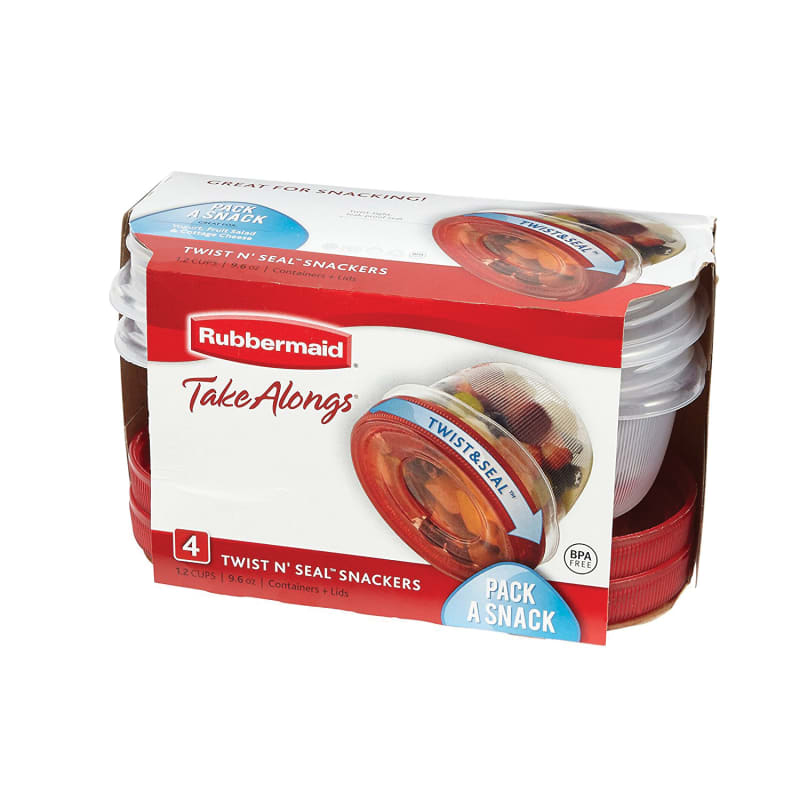 Rubbermaid TakeAlongs Twist Top 1-Cup Food Storage Containers, 4