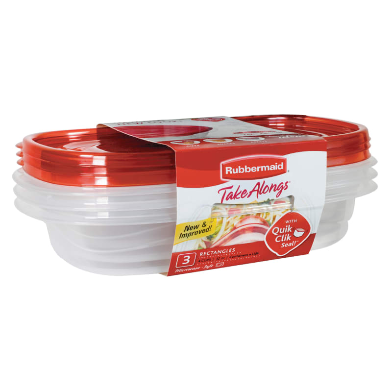 Rubbermaid TakeAlongs 2.9-Cup Square Food Storage Containers, 4-Pack 