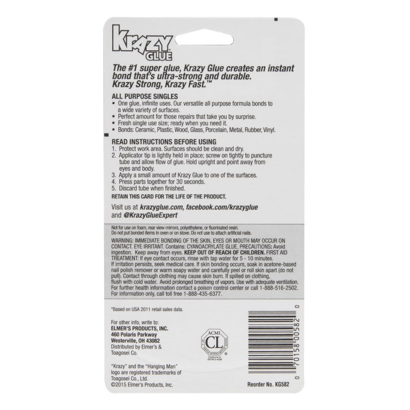 Krazy All Purpose Glue - 4 pack, 0.017 oz tubes