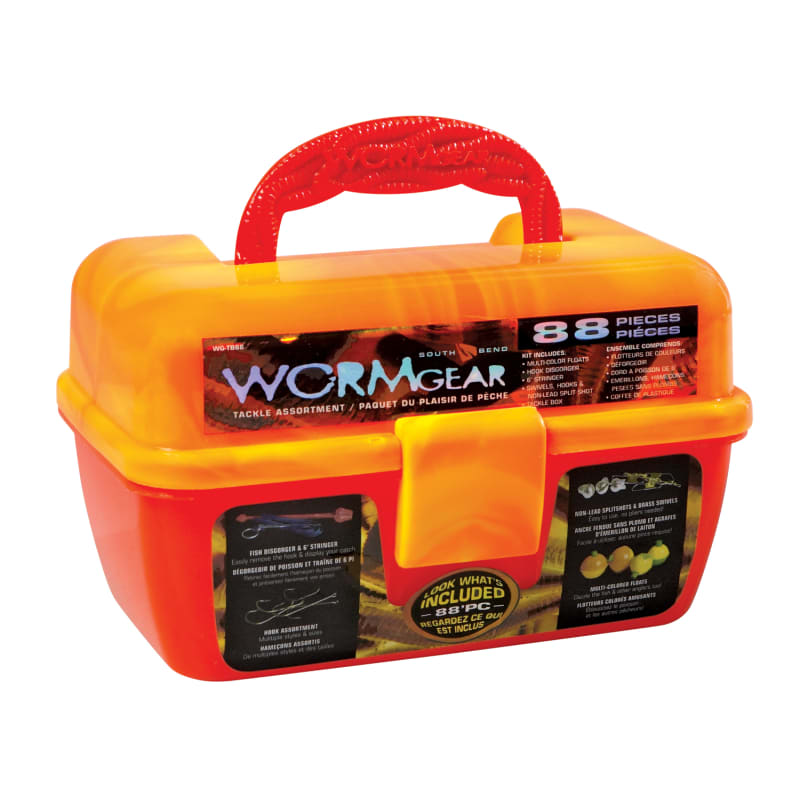88 Pc. Tackle Box - Orange by Worm Gear at Fleet Farm
