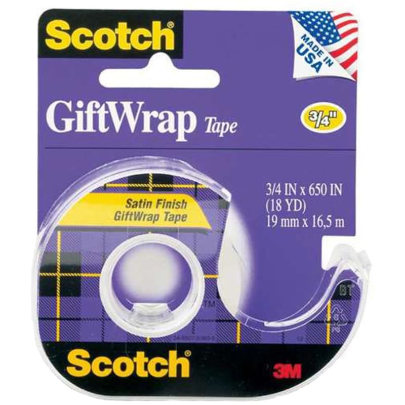 3M Scotch GiftWrap Tape with Dispenser, 0.75 x 650