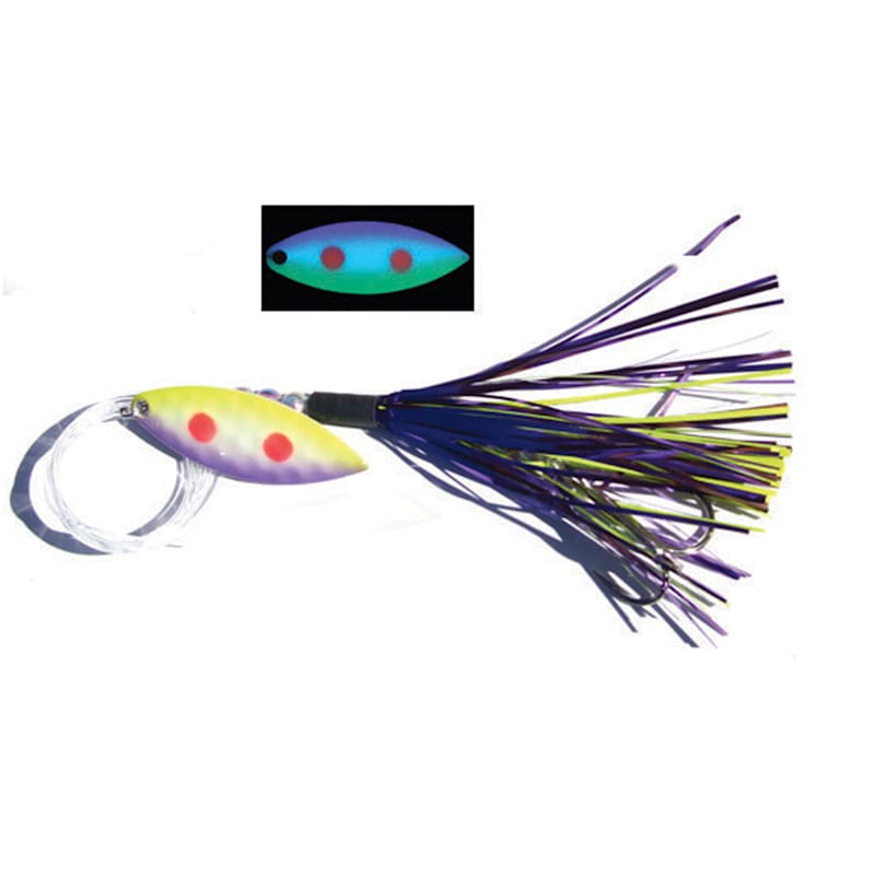 2 oz fishing lures Super Strike Bullet "Heavy" 2-1/2oz Parrot  J & J Sports Inc.-Bait & Tackle -Fishing Long Island Perfect for Surf Fishing  Ideal for fishing in strong currents Protail: 6.5" Paddle Black 2oz