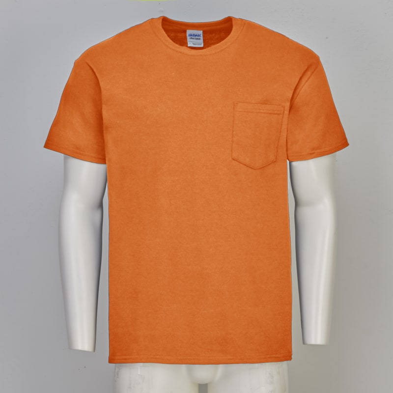 Safety Orange pocket t shirt Short Sleeve