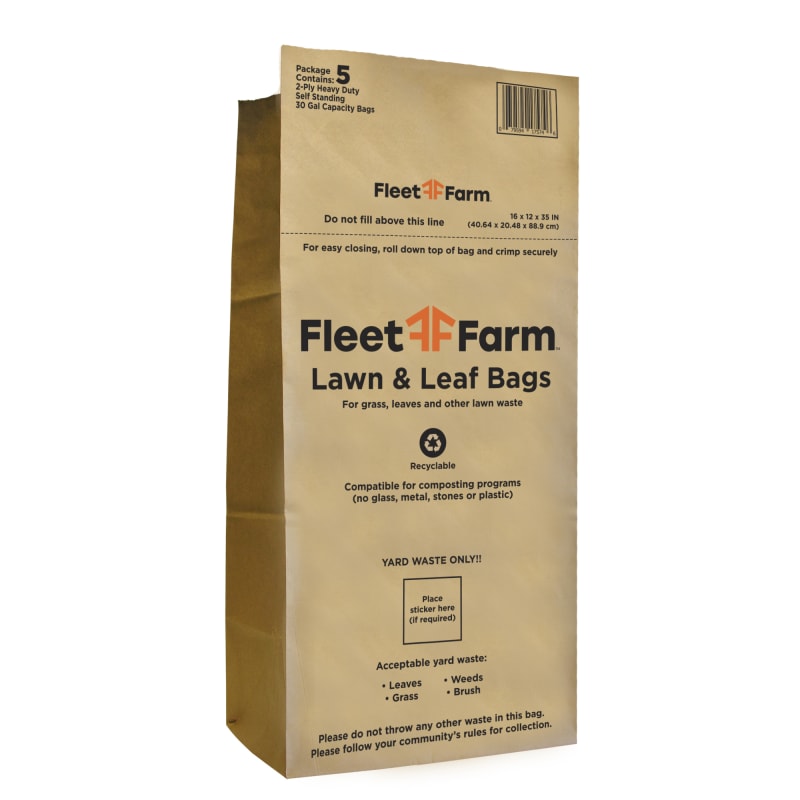 Paper Lawn & Leaf Bag, 30-Gallons, 5-Pk.