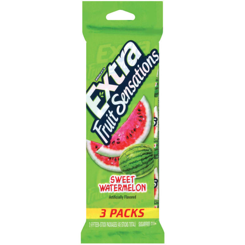Wrigleys Extra Sweet Watermelon Sugarfree Chewing Gum Box Of 10 x 15 Stick  Packs