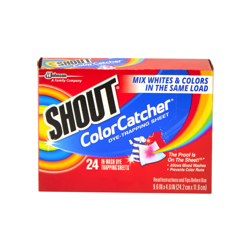 Ran across Shout Color Catcher at the store. I don't have hot water in my  washer so I usually just rinse with super hot water in my shower for quite  a while