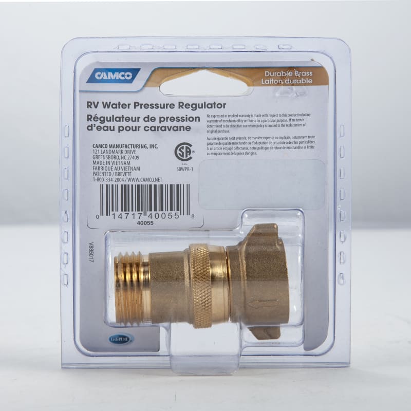 Camco Water Pressure Regulator, Brass, 3/4