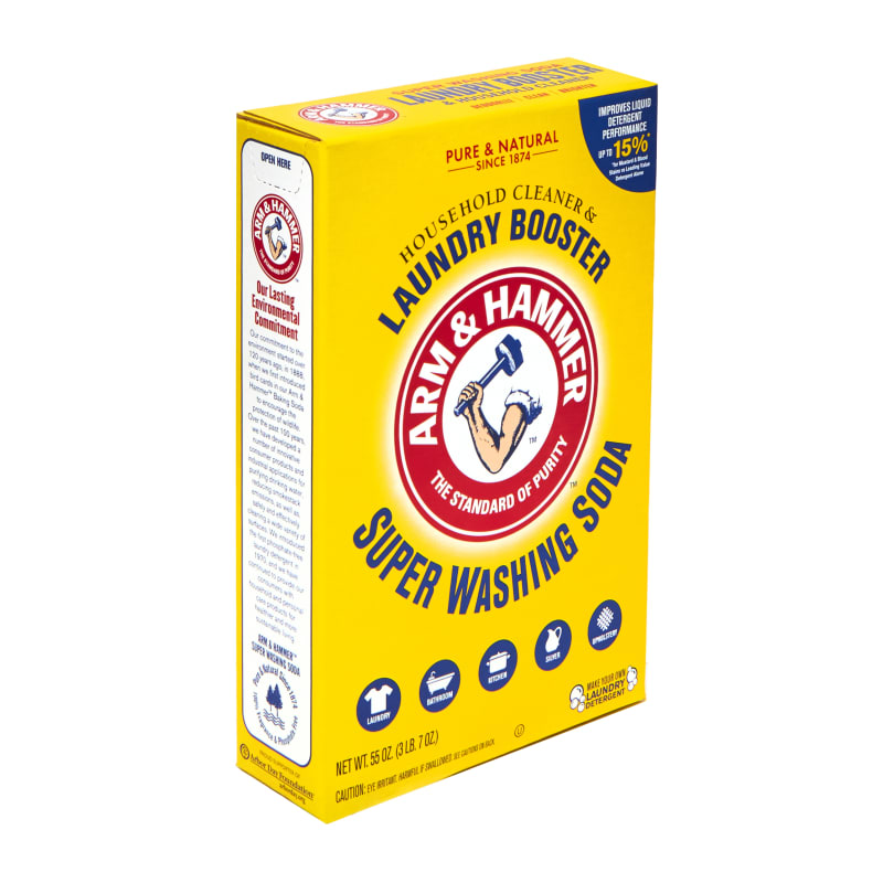 Arm & Hammer Household Cleaner & Laundry Booster Super Washing Soda, 55 oz