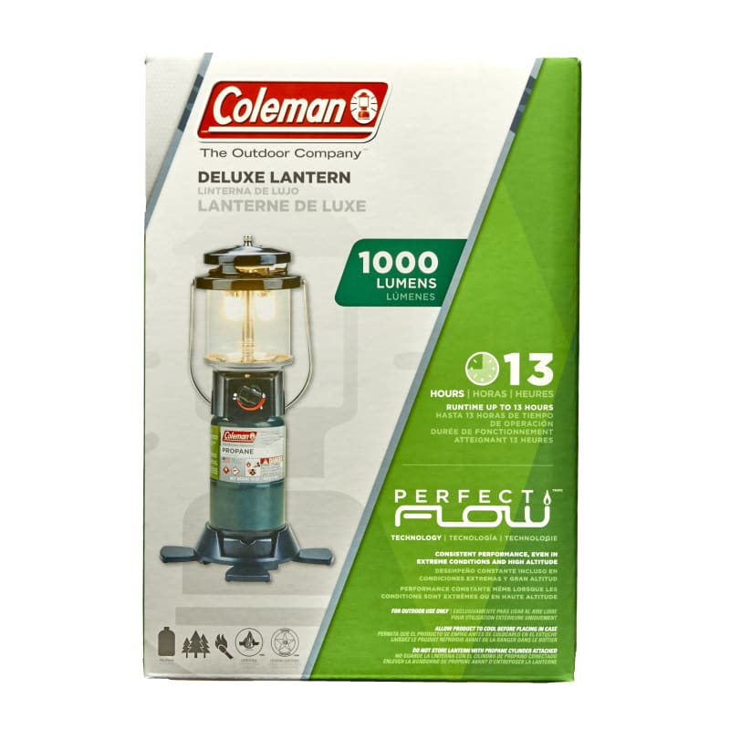  Coleman 1000 Lumens Deluxe Propane Lantern, Gas Lantern with  Adjustable Brightness, Pressure Control, Carry Handle, and Mantles Included  : Sports & Outdoors