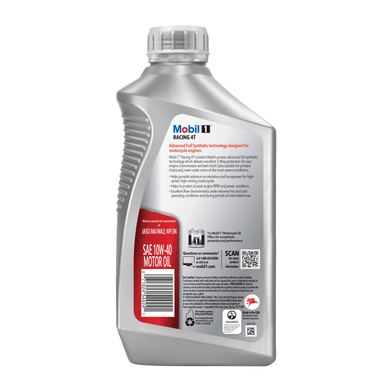 Aceite 10w40 Mobil 1 Racing Full Sintético moto 4t MOBIL