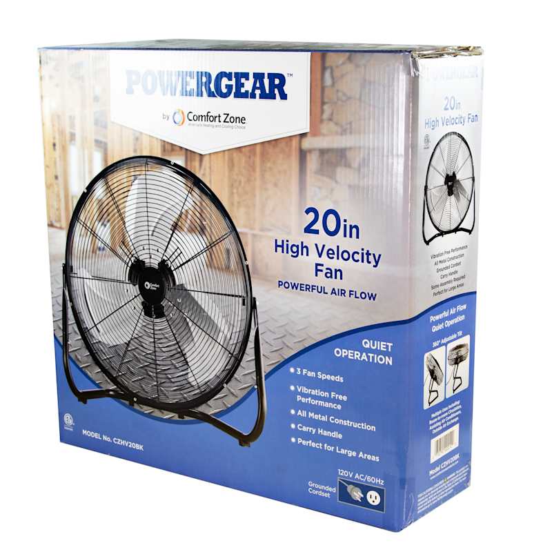 20 in Black High-Velocity Cradle Fan by Comfort Zone at Fleet Farm