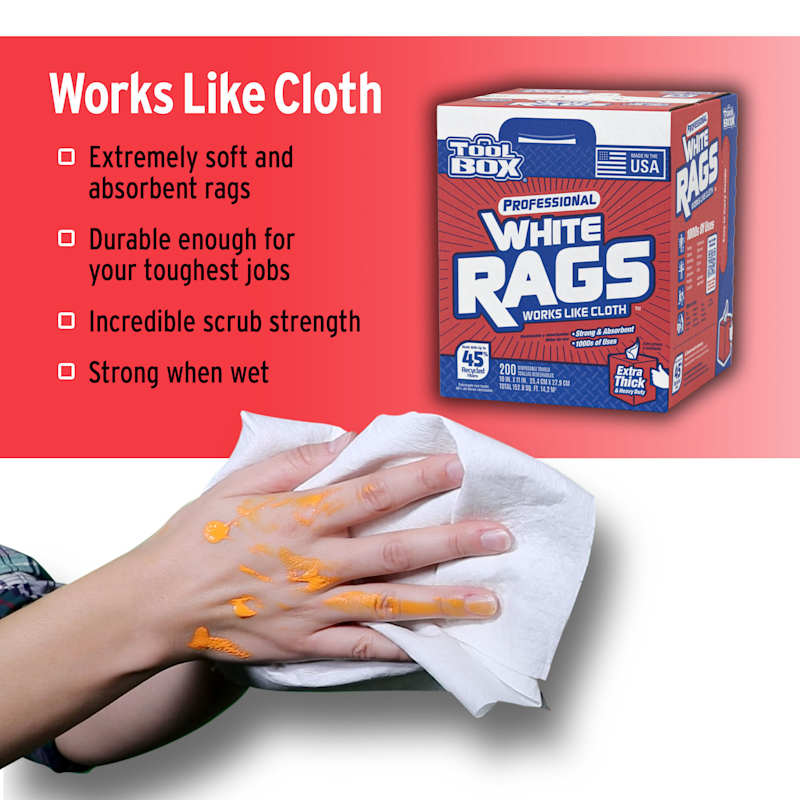 White Shop Rags Box by TOOLBOX at Fleet Farm