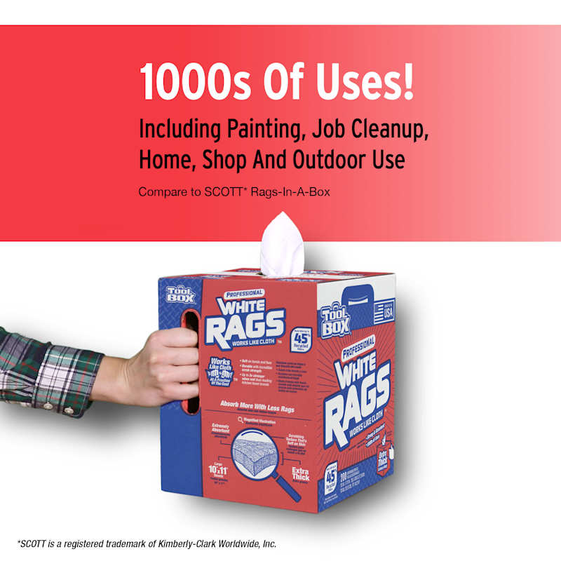 White Shop Rags Box by TOOLBOX at Fleet Farm