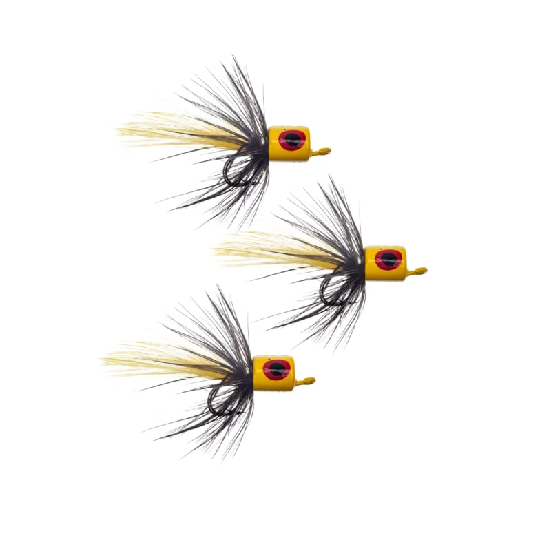 Fly Fishing Floating Popper - Yellow/Black by K & E Tackle at