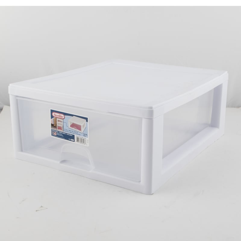 Sterilite Stackable Storage Drawer, White