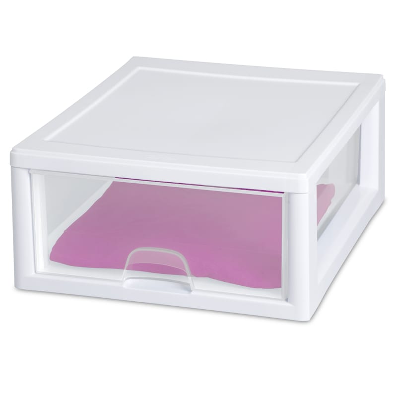 Sterilite 16 Quart Clear Stacking Closet Storage Box Container Tub