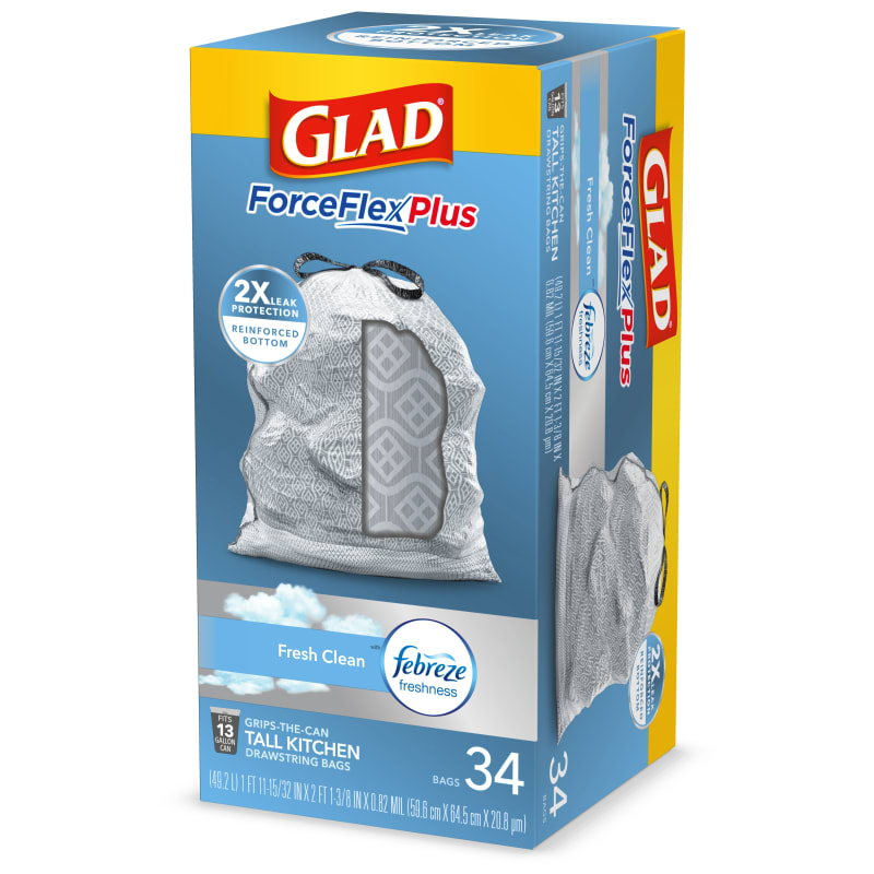 Glad Tall Kitchen Quick Tie Bags, 13 Gallon - 200 count box