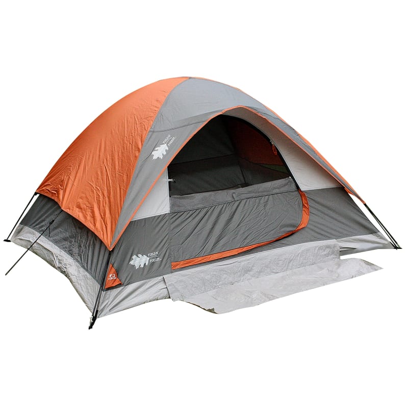 Tent online in field
