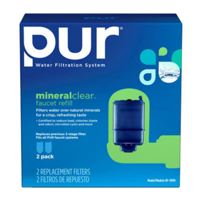 PUR 3-Stage Mineral Clear Faucet Replacement Filter, 3 Pack, Blue, RF99993 PUR 3-Stage Mineral Clear Faucet Replacement Filter, 3 Pack, Blue, RF99993