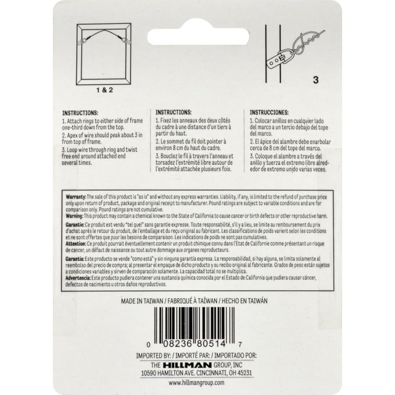 Hillman Zerlon Plastic Coated Picture Wire, 10