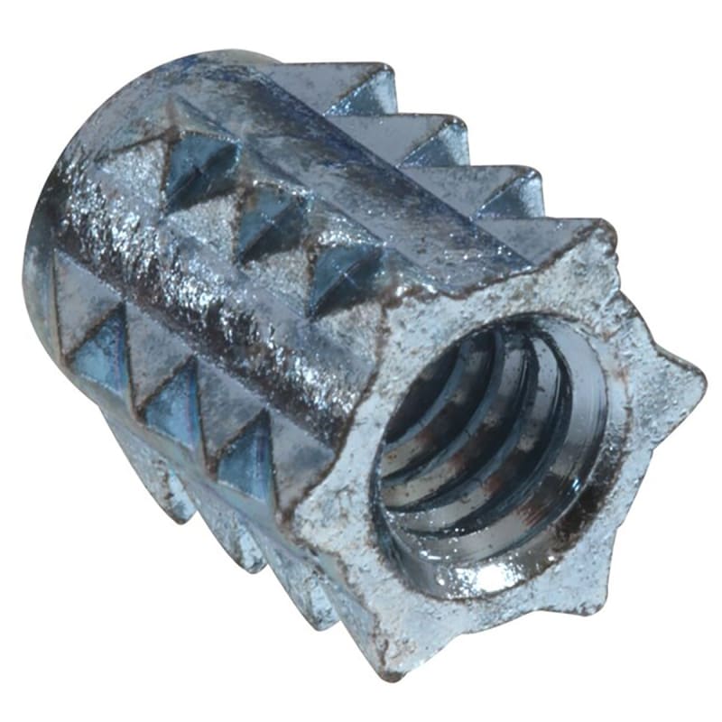 1/4 in.-20 Zinc Plated Standard (SAE) Wood Insert Lock Nuts - 4 Pk