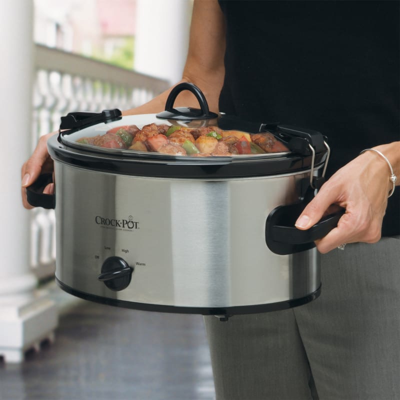 Cook & Carry 6 qt Stainless/Black Slow Cooker by Crock-Pot at