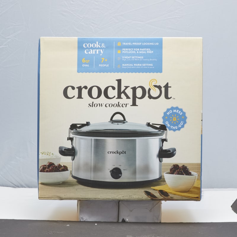 Cook & Carry 6 qt Stainless/Black Slow Cooker by Crock-Pot at