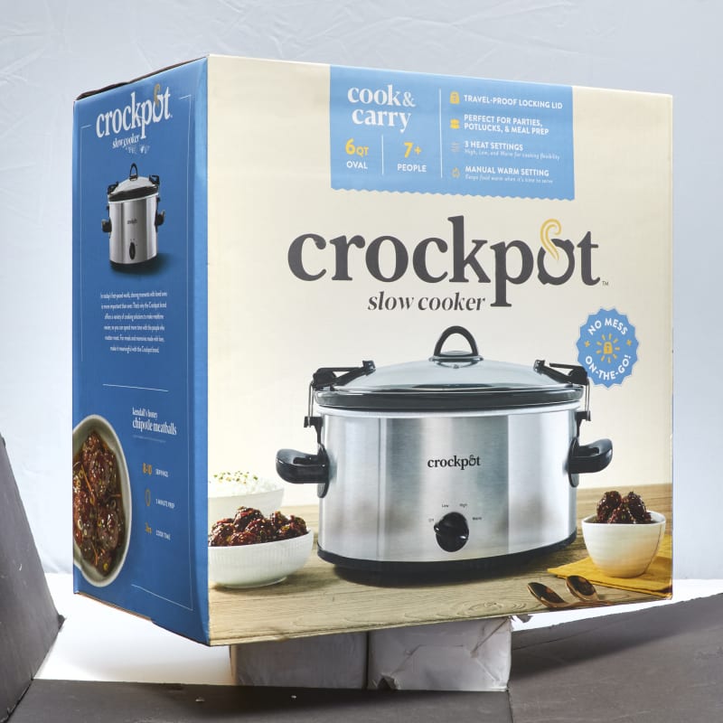 Cook & Carry 6 qt Stainless/Black Slow Cooker by Crock-Pot at