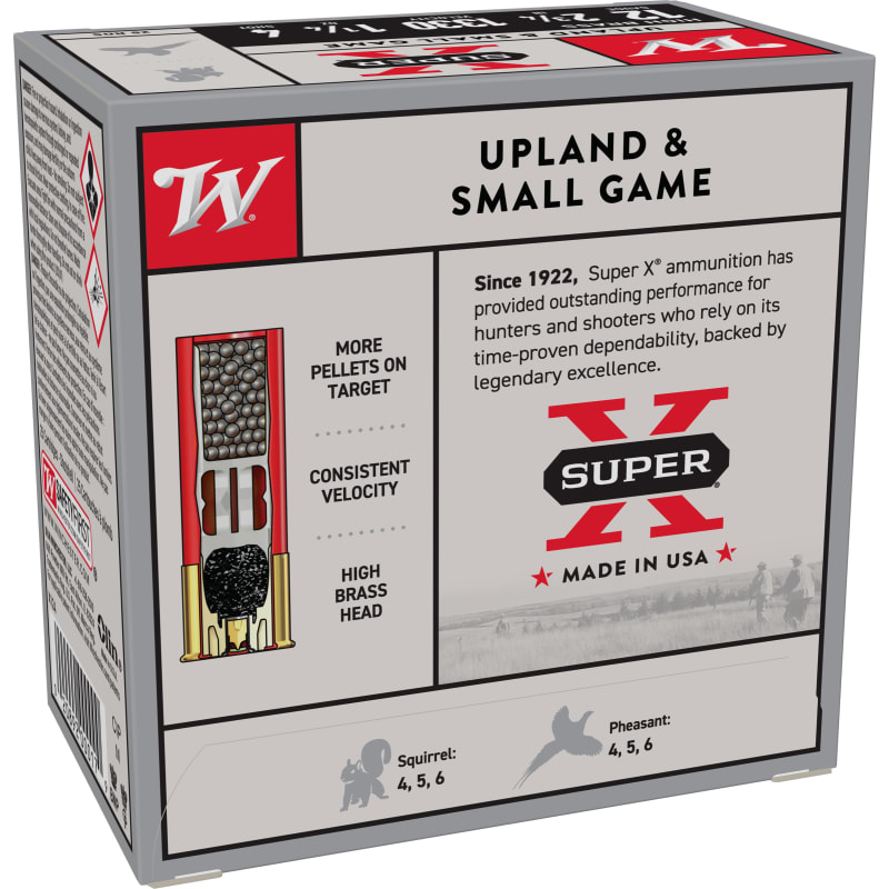 12 Gauge Super-X High Brass 2-3/4'' 4 Shot Shotshells - 25 Rounds