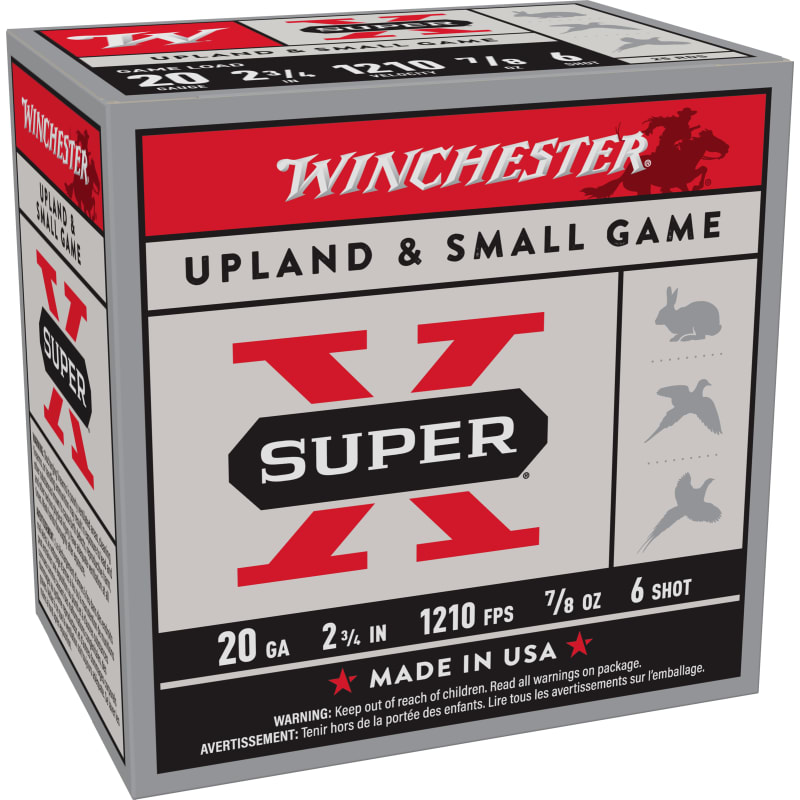 20 Gauge Super-X Upland & Small Game 2-3/4'' 6 Shot Shotshells